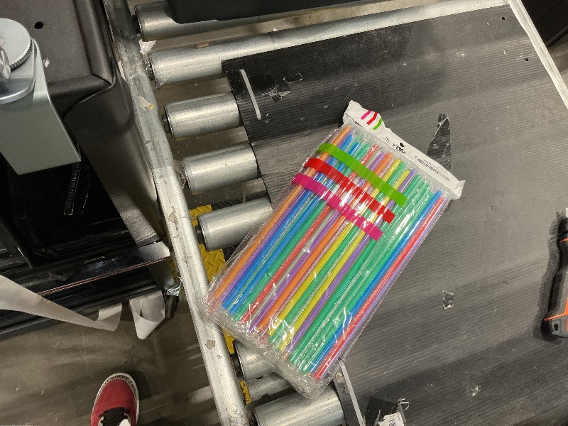 Photo 1 of [Individually Wrapped] 100 Pcs Colorful Flexible Plastic Straw,Colorful Disposable Bendy Party Fancy Straws 13 Inch Extra Long Straws Party Decorations