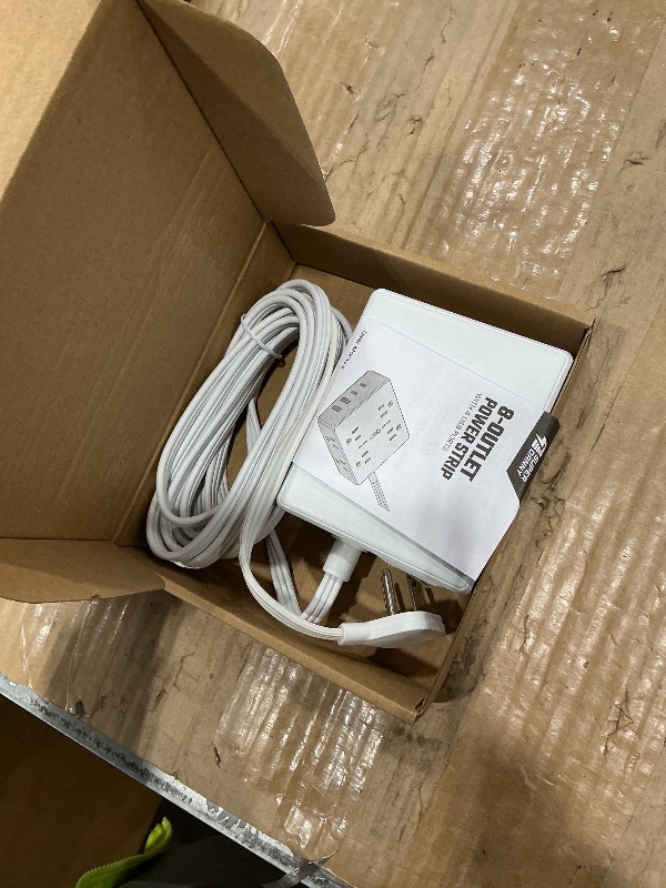 Photo 1 of 10Ft Extension Cord with Multiple Outlets, Flat Plug Surge Protector Power Strip 10 Ft Long Cord, 8 Outlets & 4 USB Ports (2 USB C), Desk Charging Station for Home Office, College Dorm Room Essentials