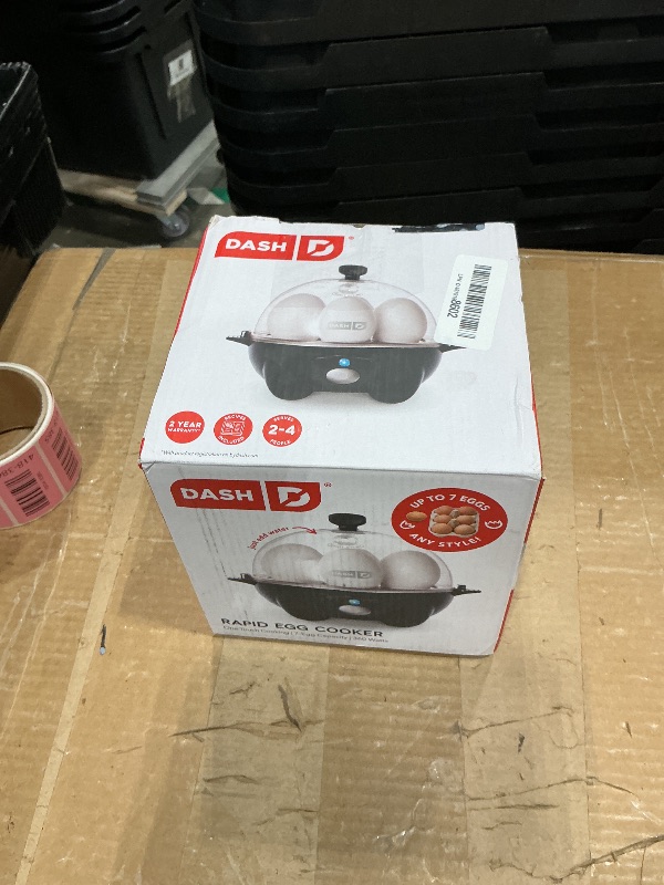 Photo 1 of *MINOR DAMAGE - USED*
Dash Rapid Egg Cooker - Boiler, Poacher & Steamer - Includes Measuring & Recipe Guide - Dishwasher Safe - BPA Free - Holds 7 Eggs, Black