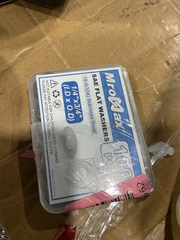Photo 1 of 1/4" SAE Flat Washers (100Pcs) 3/4" OD 304 Stainless Steel(18-8) Washer for Screws Bolts Metal Washers for Various Home, Factories, Outdoor Projects, Standard ASME B18.22.1