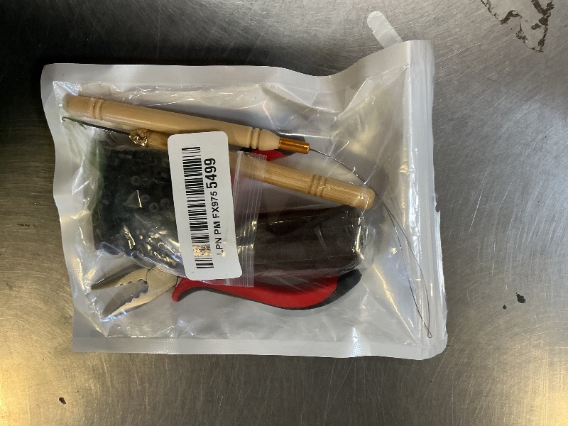Photo 1 of Hair Extensions Tool Kit: 200 Pcs Silicone Lined Micro Links Beads, 1 Three Hole Hair Pliers, 1 Roll Sewing Thread, 1 Loop Needle Threader, 1 Pulling Hook Needle, 8 Sewing Needles (Dark Brown)