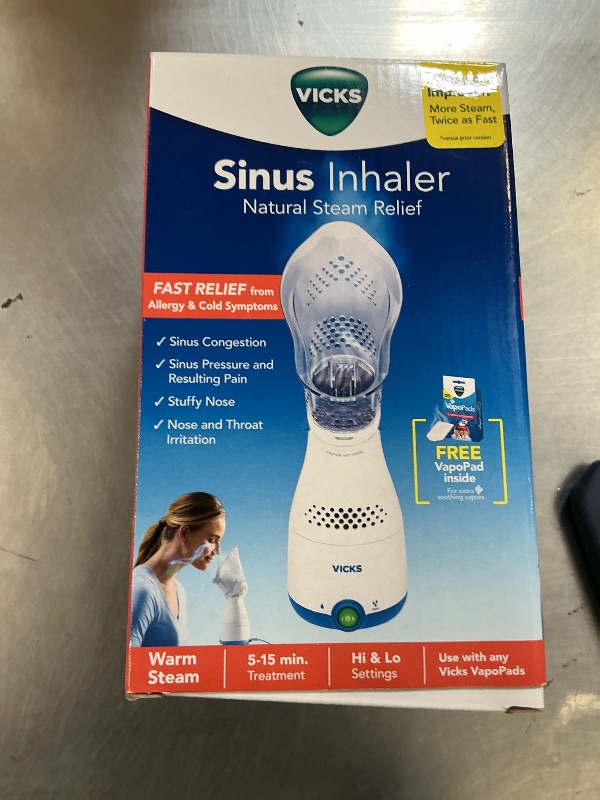 Photo 1 of Vicks Sinus Inhaler, Plug-in Non-Medicated Steam Inhaler for Sinus Relief, Allergies, Congestion & Colds, Vocal Steamer, Soothes Nasal & Throat Passages, Works with VapoPads (1 Included)
