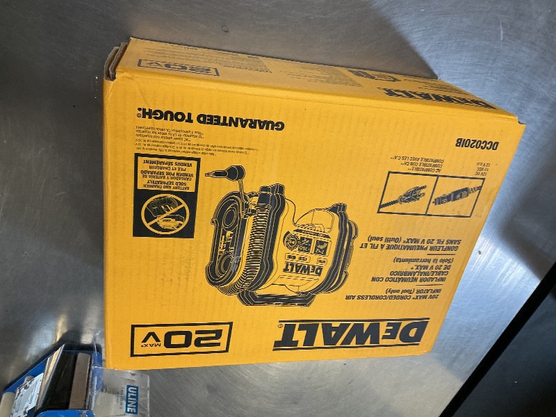Photo 1 of DEWALT Tire Inflator Portable Air Compressor 20V MAX, Car Air Pump with Automatic Shut Off, LED Light, Tool Only (DCC020IB)