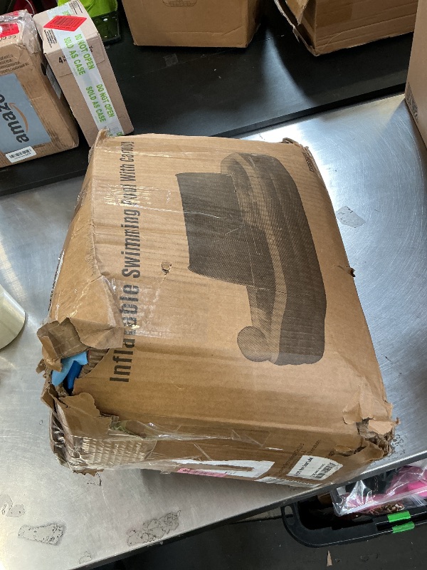 Photo 1 of 2026 Inflatable Pool with Canopy, Large Inflatable Pool for Kids,Adults, Blow Up Pools with Seats,Oversize Thickened 118"x75"x22"Inflatable Swimming Pools, Kids Pool for Backyard,Ocean Theme