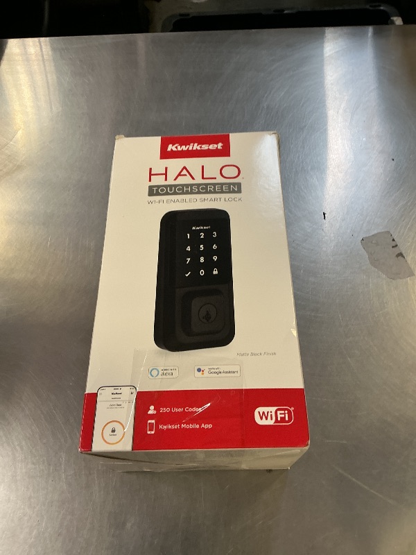 Photo 1 of Kwikset Halo Wi-Fi Smart Lock, Keyless Entry Front Door Touchscreen Deadbolt, Matte Black Finish, Grade AAA Certified, UL Listed, Easy Install No Hub, App Control