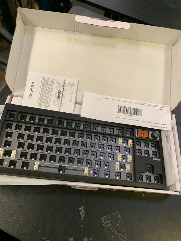 Photo 1 of ZMX GMK87 Keyboard Barebones Kit,Gasket Mount Hot Swap PCB Triple Mode BT5.0/2.4G/Type-C Wireless Mechanical Keyboard with Knob VIA-Programmable Custom TFT-Screen RGB DIY Kit(Black)