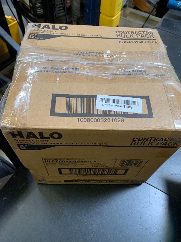 Photo 1 of HALO HLB 6 in LED Recessed Lighting Canless Dimmable Wet Location Selectable Lumens and Selectable Color 27/30/35/40/5000K 6 Pack Indoor Outdoor Soffit Ceiling Light HLB6LSFS5-6PK
