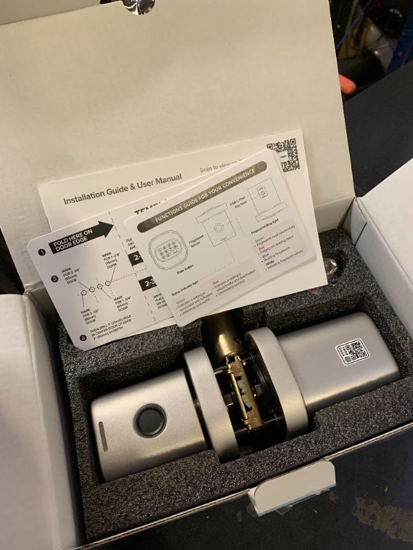 Photo 1 of ThorBolt Fingerprint Door Lock with Keypad Door Knob, HomeKit Lock Over ??????, HomeKit Hub ????????, ??? ???? Smart Lock for Interior Door, Bedroom, Office, MK1 Silver