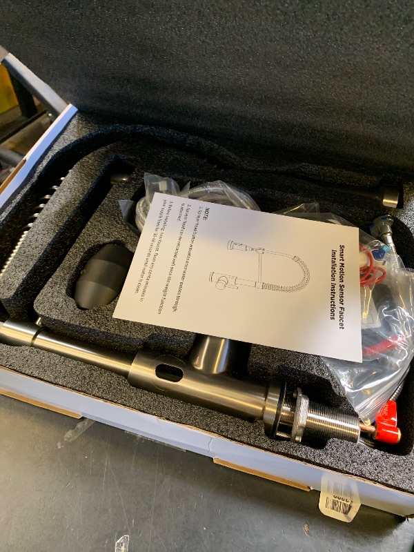 Photo 1 of OWOFAN Touchless Kitchen Faucet with Pull Down Sprayer LED Light Single Handle Kitchen Sink Faucet Motion Sensor Smart Hands-Free, Stainless Steel Brushed Nickel 1080SN