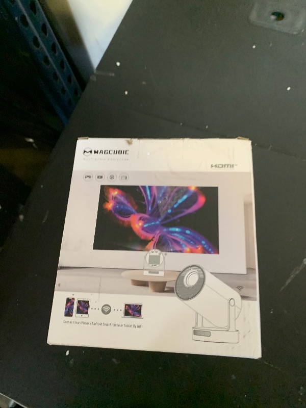 Photo 1 of ?Electric Focus?Magcubic Mini Projector 4K Support, Smart Projector with WiFi 6 and Bluetooth 5.4, 5W Soundbase Speaker, 180° Rotation, Portable Proyector for Home Theater