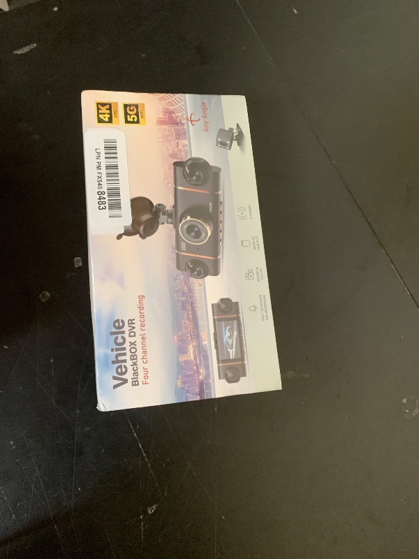 Photo 1 of 4 Channel 360° Dash Cam Front Rear Inside & Left Right,4K+1080P*3 FHD Car Camera,5GHz WiFi & App Control,8 IR Lamps Night Vision,24H Parking Mode,G-Sensor,Loop Recording,Includes 64GB SD Card?Black?