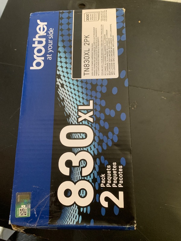 Photo 1 of Brother Genuine TN830XL 2PK Black High Yield Printer Toner Cartridge 2-Pack – Print up to 3,000 Pages Each(1)