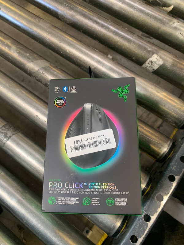 Photo 1 of Razer Pro Click V2 Vertical Wireless Mouse: 6 Button Ergonomic Design - One Click AI Prompt - Supports Windows & Mac - Multi Device Connectivity via 2.4GHz, Bluetooth, or USB C Wired Mode - Chroma RGB