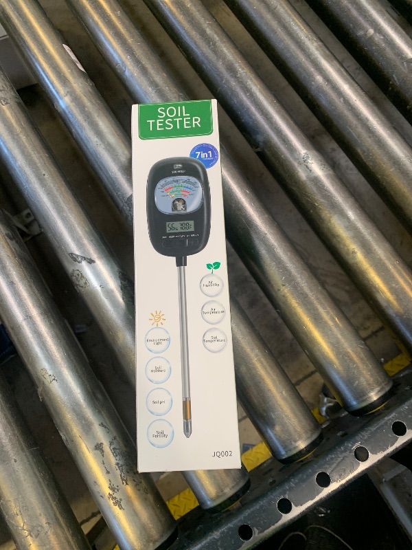 Photo 1 of HSLGOVE Soil Test Kit, 7-in-One Soil Moisture Meter/Soil PH Meter/Fertility, Dual Screen Soil Tester w/Digital Soil Temp/Air Temp&Humidity for Plants Gardening,Lawn,Farm Indoor&Outdoor-Lvory White