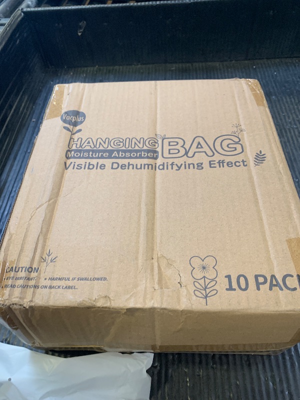 Photo 1 of Vacplus Moisture Absorbers, Hanging Closet Dehumidifier Bags, Humidity Packs, Desiccant, Closet Dehumidifiers with Fragrance Free, 10 Pack, 20.0 OZ