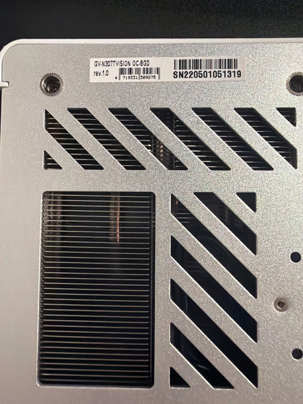 Photo 1 of GIGABYTE GeForce RTX 3070 Ti Vision OC 8G Graphics Card, WINDFORCE 3X Cooling System, 8GB 256-bit GDDR6X, GV-N307TVISION OC-8GD Video Card