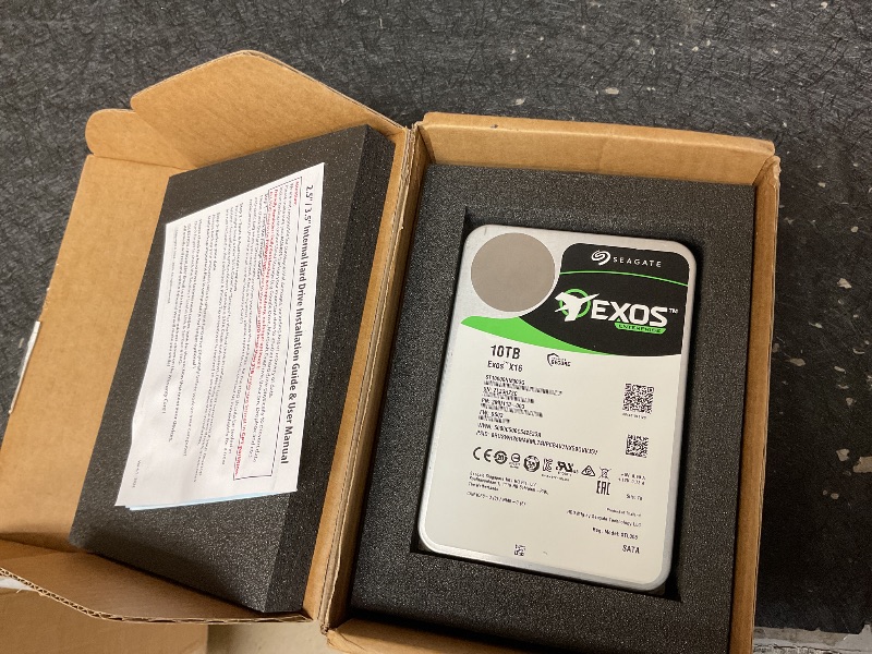 Photo 1 of Seagate Enterprise Capacity 3.5 HDD 10TB (Helium) 7200RPM SATA 6Gb/s 256 MB Cache Internal Bare Drive (ST10000NM0016) (Renewed)