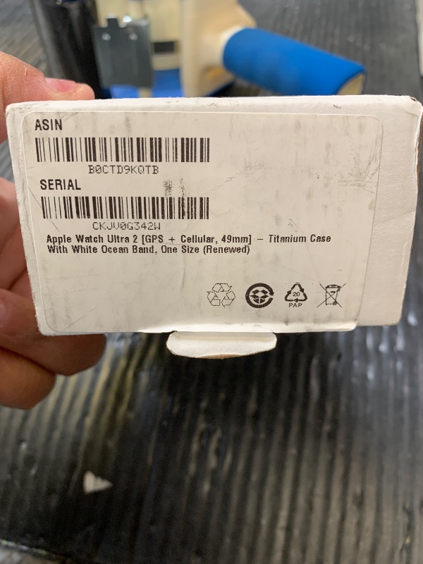 Photo 1 of Apple Watch Ultra 2 [GPS + Cellular, 49mm] - Titanium Case With White Ocean Band, One Size (Renewed)