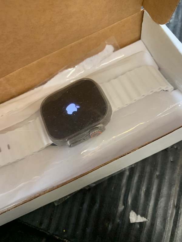 Photo 1 of Apple Watch Ultra 2 [GPS + Cellular, 49mm] - Titanium Case With White Ocean Band, One Size (Renewed)
