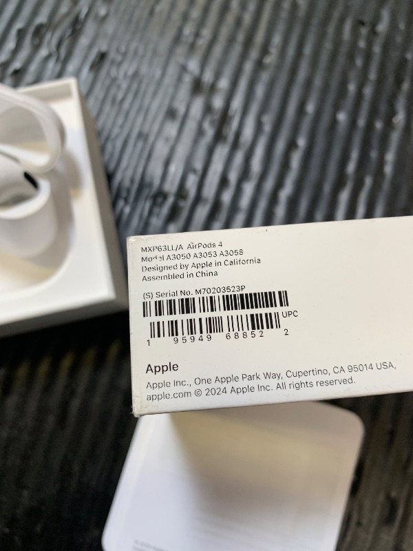 Photo 1 of Apple AirPods 4 Wireless Earbuds, Bluetooth Headphones, Personalized Spatial Audio, Sweat and Water Resistant, USB-C Charging Case, H2 Chip, Up to 30 Hours of Battery Life, Effortless Setup for iPhone