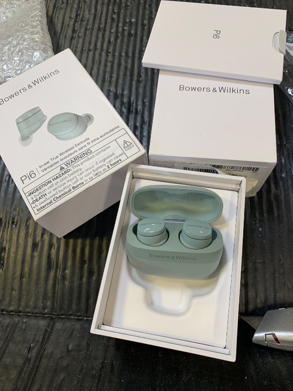 Photo 1 of Bowers & Wilkins Pi6 Wireless Earbuds-Forest Green, in-Ear Wireless Bluetooth Earphones with aptX Adaptive & 12mm Drivers, Bespoke Active Noise Cancelling Earbuds, 3 Built-in Mics, 15-Min Charging