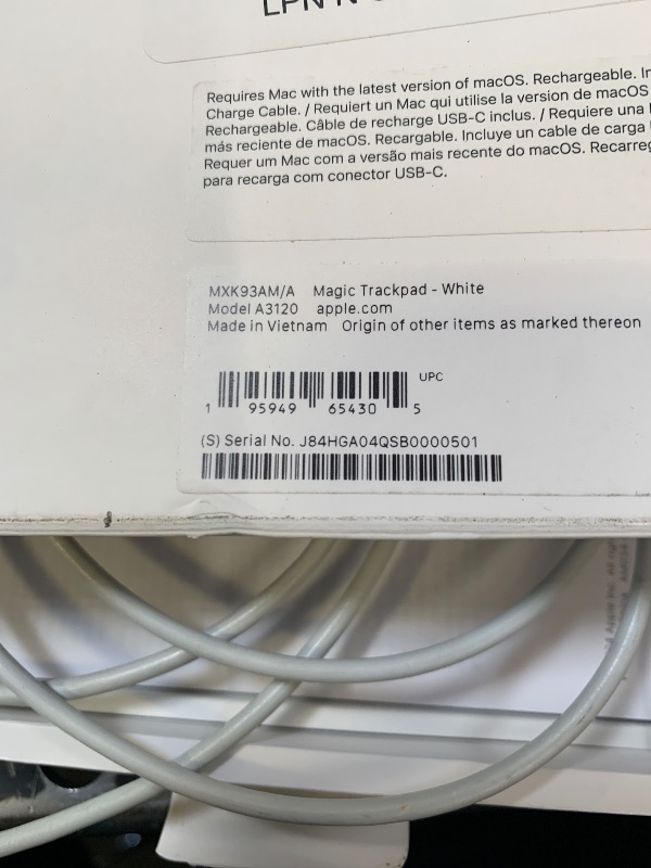Photo 1 of Apple Magic Trackpad - White Multi-Touch Surface ???????