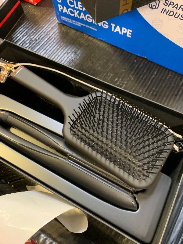 Photo 1 of ghd Platinum+ Professional Smart Flat Iron, Black, with Ultra-Gloss Ceramic Plates, Heat-Resistant Bag, All-Rounder Paddle Brush, Festive Gift Set
