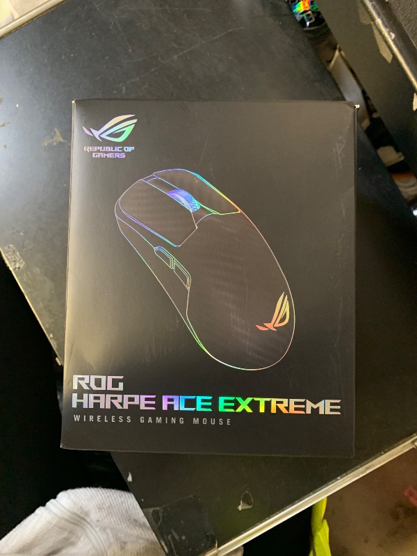 Photo 1 of ASUS ROG Harpe Ace Extreme Wireless Esports Gaming Mouse – Carbon Fiber Build, 47g Lightweight, Tri-Mode Connectivity, 42K DPI, up to 70Hr Battery, Glass Skates, Pro-Approved, PC/Mac Support - Black