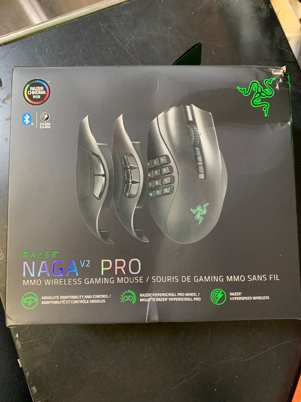 Photo 1 of Razer Naga V2 Pro Wireless MMO Gaming Mouse: 19+1 Programmable Buttons w/Swappable Side Plates - HyperScroll Pro Wheel - Focus 30K Optical Sensor - Mouse Switches Gen-3-300 Hr Battery