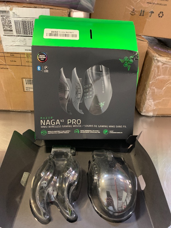 Photo 1 of Razer Naga V2 Pro Wireless MMO Gaming Mouse: 19+1 Programmable Buttons w/Swappable Side Plates - HyperScroll Pro Wheel - Focus 30K Optical Sensor - Mouse Switches Gen-3-300 Hr Battery