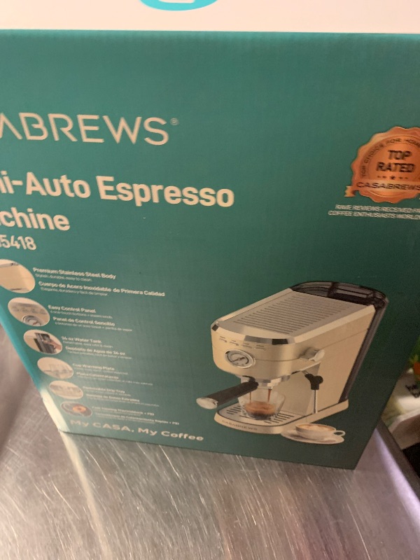 Photo 1 of CASABREWS CM5418 Espresso Machine 20 Bar, Small Espresso Maker with Milk Frother Steam Wand, Stainless Steel Espresso Coffee Machine with 34oz Removable Water Tank, Cafetera Espresso, Creamy