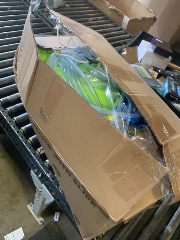 Photo 1 of Causeair Inflatable Bounce House with Slide,Dolphin Styling,Splashing Pool,Double Water Cannon,Climbing Wall,Heavy Duty GFCI Blower,Inflatable Water Park Slide for Kids Backyard Summer