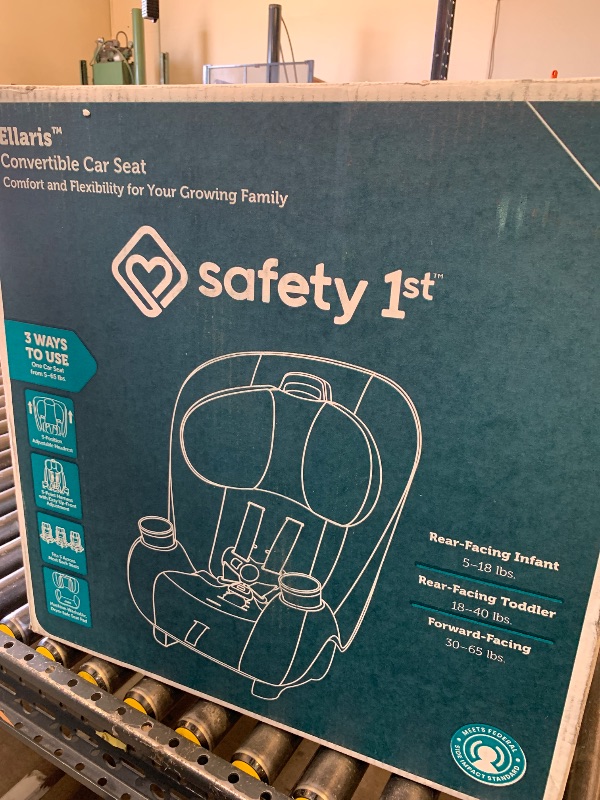 Photo 1 of Safety 1st Ellaris 3-in-1 Convertible Car Seat, Slim Fit Design, Rear & Forward-Facing, 5-Position Headrest, 3-Across Fit, Travel-Friendly with Machine-Washable Seat Pad, Smokey Haze