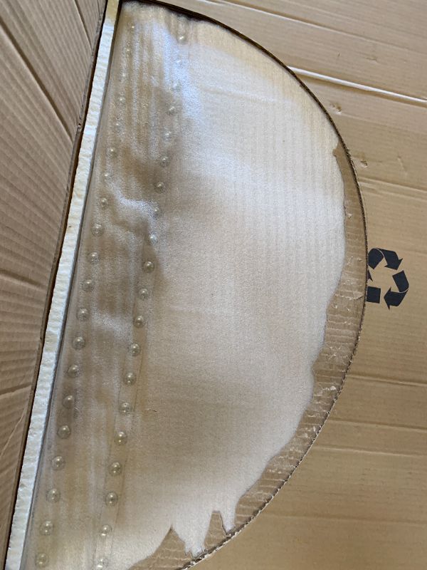 Photo 1 of Furinno Laval Double Row Nail Head Upholstered Platform Bed Frame, King, Linen