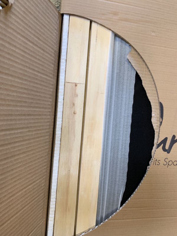 Photo 1 of Furinno Laval Double Row Nail Head Upholstered Platform Bed Frame, King, Linen