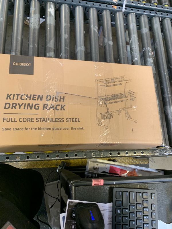 Photo 1 of CUISIBOT Over Sink Dish Drying Rack, 3-Tier Full Stainless Steel Drainer Dish Rack Adjustable 20.9''-37.4'', Expandable Multifunctional Kitchen Organizer