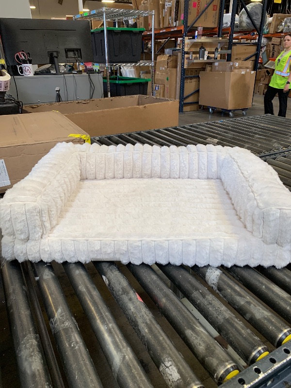 Photo 1 of Bedsure ComfyFleece™ Orthopedic Dog Bed for Medium Dogs, Waterproof Memory Foam Medium Pet Beds with Sides, Non-Slip Bottom and Egg-Crate Foam Dog Couch Sofa with Washable Corduroy Cover, Cream