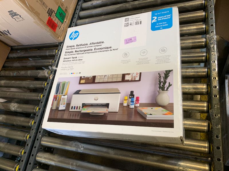 Photo 1 of HP Smart Tank 5000 Wireless All-in-One Ink Tank Printer, Scanner, Copier with 2 Years of Ink Included, Best-for-Home, Cartridge-Free, Refillable, AI-Enabled, an EcoTank Alternative (5D1B6A)