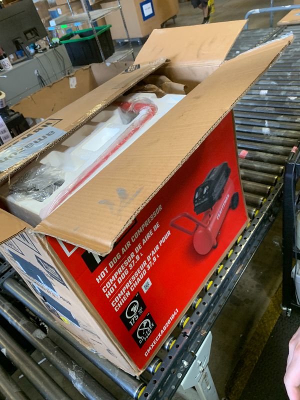 Photo 1 of Craftsman 10-Gallon Air Compressor, 1.8 HP, Max 175 PSI, 4.0 CFM @ 90PSI, 5.0 CFM@40PSI, Oil-Free, Quiet Shop Air Compressor with Wheels for Spraying Pneumatic Tool, Model: CMXECXA0201041