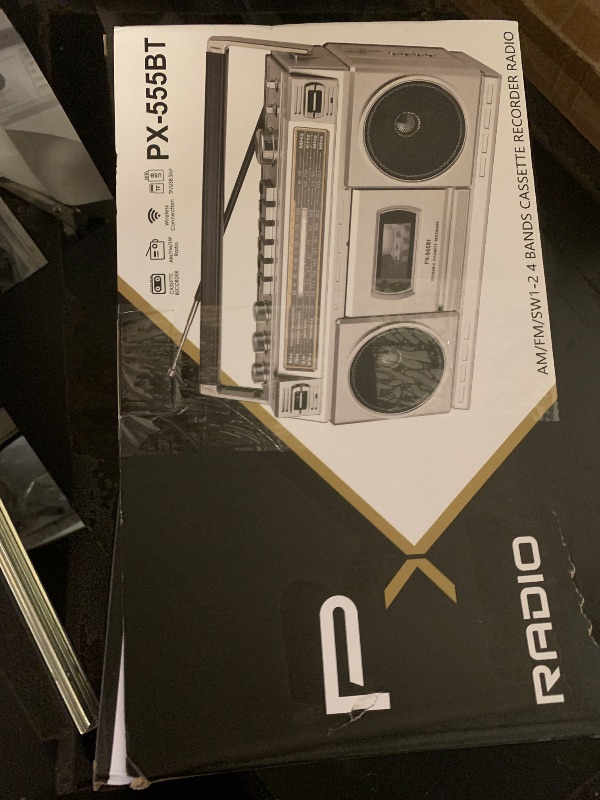 Photo 1 of Cassette Player Boombox with Bluetooth, AM/FM/SW Radio & Record to USB, 24W Stereo Sound, 4 Power Modes, Portable Retro Stereo for Indoor Outdoor, Classic Black