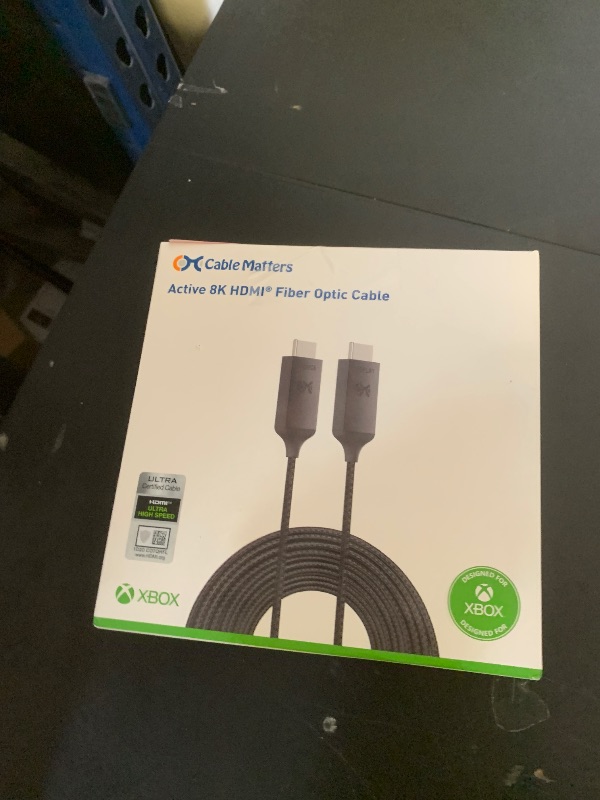 Photo 1 of [Designed for Xbox Certified] Cable Matters Unidirectional Active 8K @60Hz Fiber Optic HDMI Cable 32.8 ft / 10m - Supporting 8K@60Hz 4K@120Hz HDR - Designed for Xbox, Compatible with PS5, Apple TV, PC