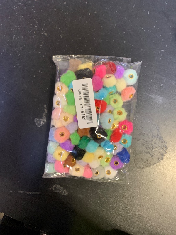 Photo 1 of 100 PCS Pom Pom Beads, Mixed Color Soft Puff Beads for Pens, Fuzzy Spacers for Beaded Pens, Faux Fur Pom for Bracelet Beaded Pen Jewelry Key Chain DIY Crafts Gifts Accessories(Random Mixed Color)