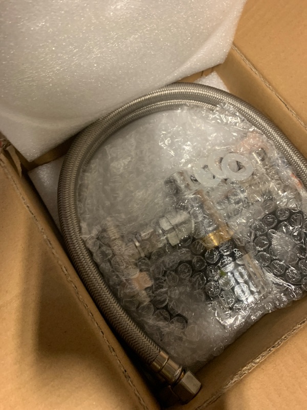 Photo 1 of Instant Hot Water Recirculation System with 68-118? Temp. Adjustable Bypass Valve for Tank Water Heaters, Flexible Swivel Connection, 20-in PEX Supply Lines for Potable Water