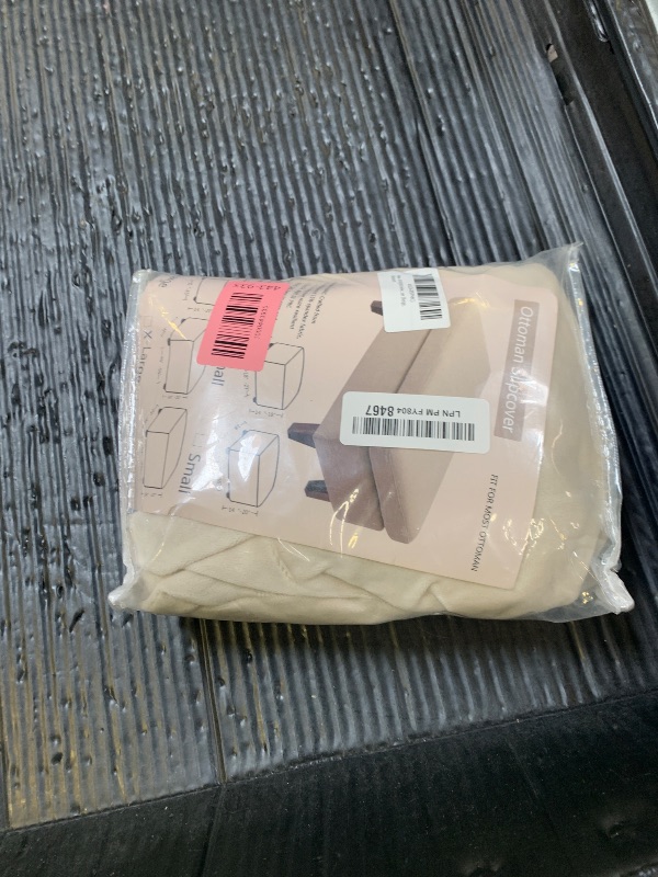 Photo 1 of MAXIJIN Velvet Ottoman Cover Rectangular Stretch Square Ottoman Covers Slipcover Rectangle Washable Foot Stool Cover Thick Storage Protector with Elastic Bottom (Ottoman Medium, Beige)