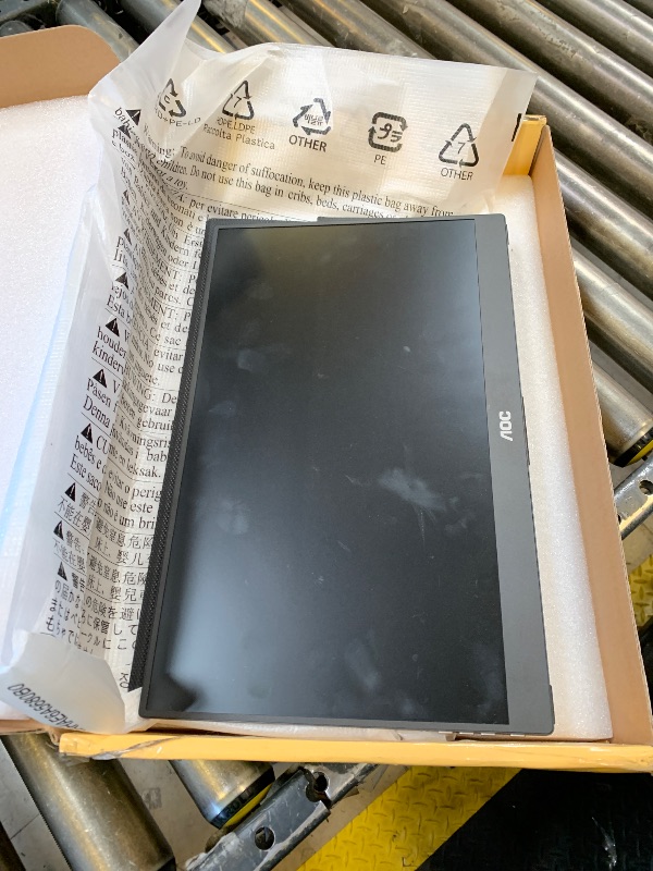 Photo 1 of AOC 16T20 Portable Monitor 15.6" FHD 1080p IPS Display, USB-C x2, Mini HDMI, Built-in Speakers, Travel Monitor with Smart Cover, Compatible with Laptops, MacBook, Gaming Console Ready