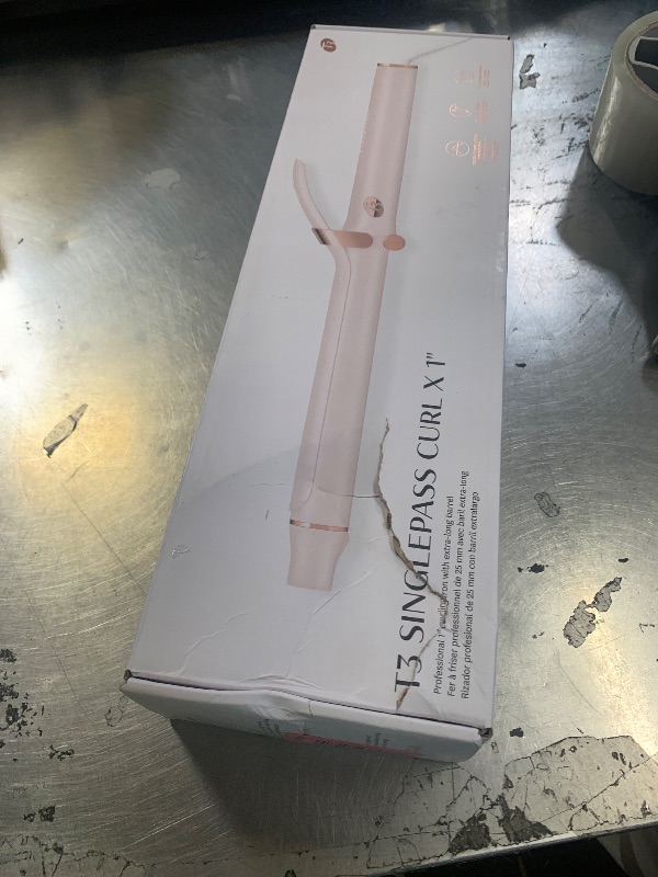 Photo 1 of T3 SinglePass Curl X Extra-Long Barrel Curling Iron with 9 Heat Settings and Ceramic Barrel for Fast Styling and Lasting Results on All Hair Types