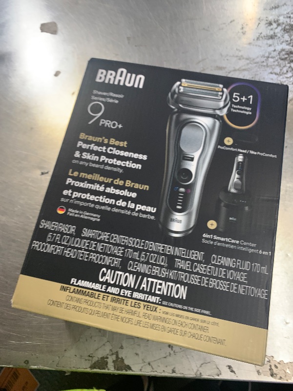 Photo 1 of Braun Series 9 PRO+ Electric Shaver, Wet & Dry Razor, Pro SensoAdapt, 6in1 SmartCare Center, 9697CC, Silver