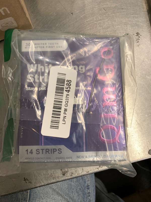 Photo 1 of 2pc Purple whitening Strips, 14 Strips per Box. Lasting Results, Enamel Safe & Low-Sensitivity, Professional Teeth Whitening Strips with Non-Slip Dry Strip Technology,and Makes Your Smile Brighter