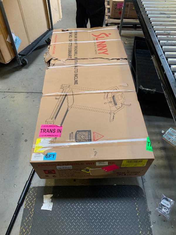 Photo 1 of Sunny Health & Fitness Premium Smart Treadmill with Auto Incline, Dedicated Speed Buttons, Double Deck Technology, Digital Performance Display, BMI Calculator and Pulse Sensors - SF-T7515SMART