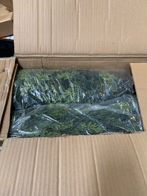 Photo 1 of YEMMEN 2 Pack 5ft Artificial Cedar Topiary Trees, Outdoor Artificial Plants for Front Porch Décor, Artificial Shrubs Fake Plants Uv Rated Potted Plants for Outdoor, Indoor, Front Door, Office